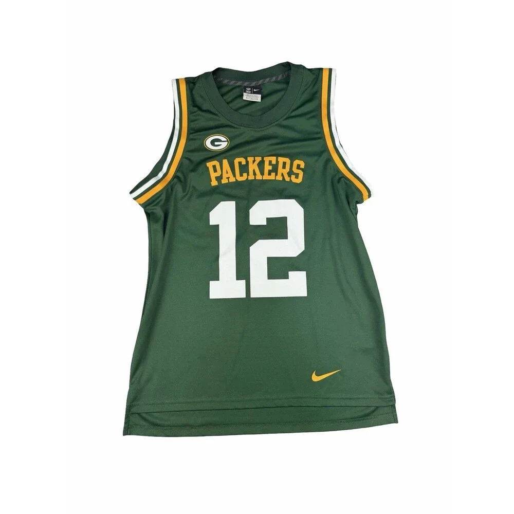Nike Green Bay Packers Aaron Rodgers 12 Sleevenless Jersey Tank Top Shirt Men M